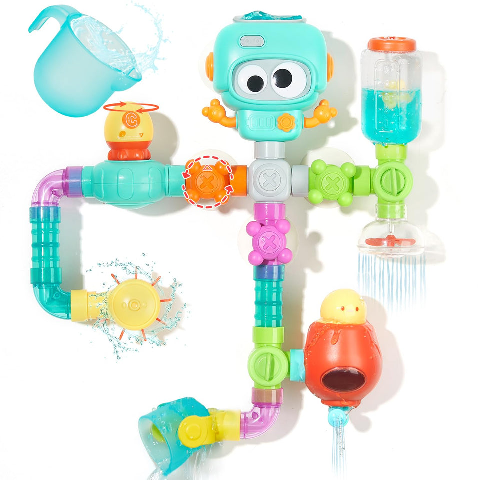 EazierWizter STEM bath toy kit assembly shows safe, engaging building play for kids ages 3-8.