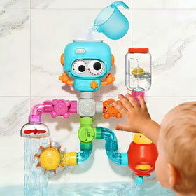 EazierWizter STEM bath toy assembly kit helps kids explore engineering play during bath time.