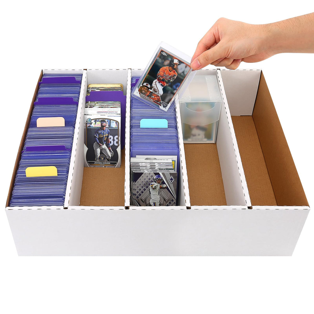 EBOAUSI interior tray shows five compartments for easy card sorting