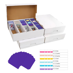 EBOAUSI 5-row storage box side view with durable corrugated construction for card protection