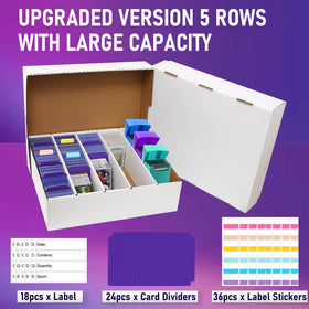 EBOAUSI box with 36 index labels for quick card retrieval