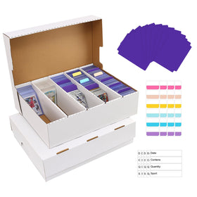 EBOAUSI 5 row trading card storage box showing organized compartments