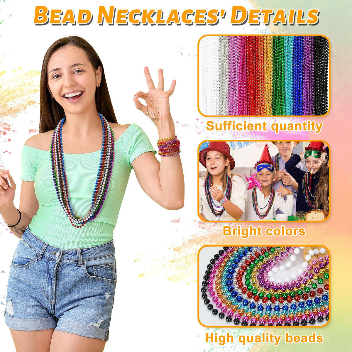 EOBOH bead necklace designs add sparkle to festival outfits.