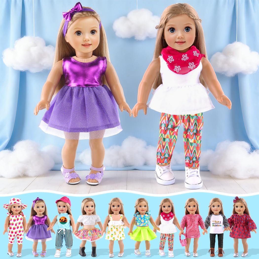ebuddy 10 outfit sets, designed with elastic and Velcro for easy dressing.