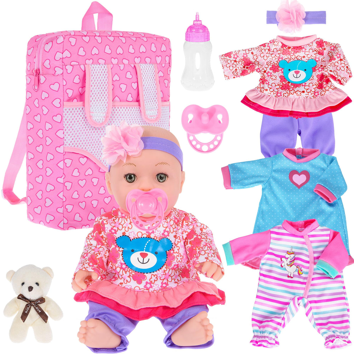 ebuddy 12inch baby doll face closeup highlights realistic features for imaginative play