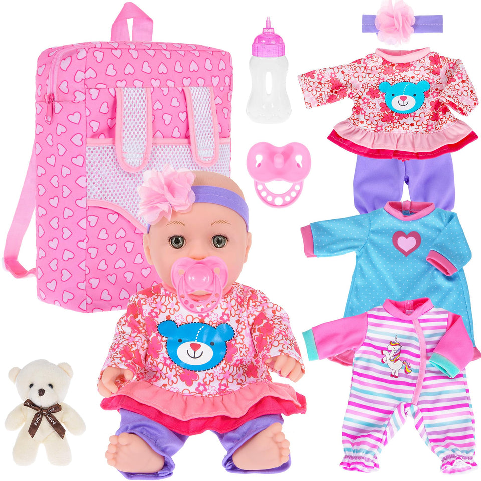 ebuddy 12inch baby doll face closeup highlights realistic features for imaginative play