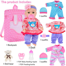 ebuddy 12inch baby doll outfit set a shown on-trend clothes for dress-up fun