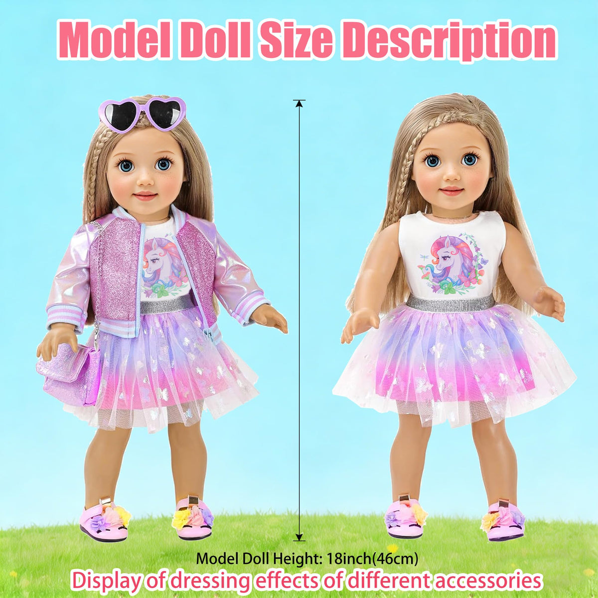 ebuddy 18-inch mini glitter handbag, a fun prop to complete outfits in pretend play.