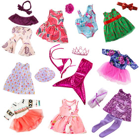 ebuddy 18 inch doll clothes elastic fabric closeup highlighting easy-on velcro for kids
