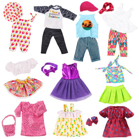 ebuddy 18 inch doll fashion outfits, versatile styles for pretend play and storytelling.