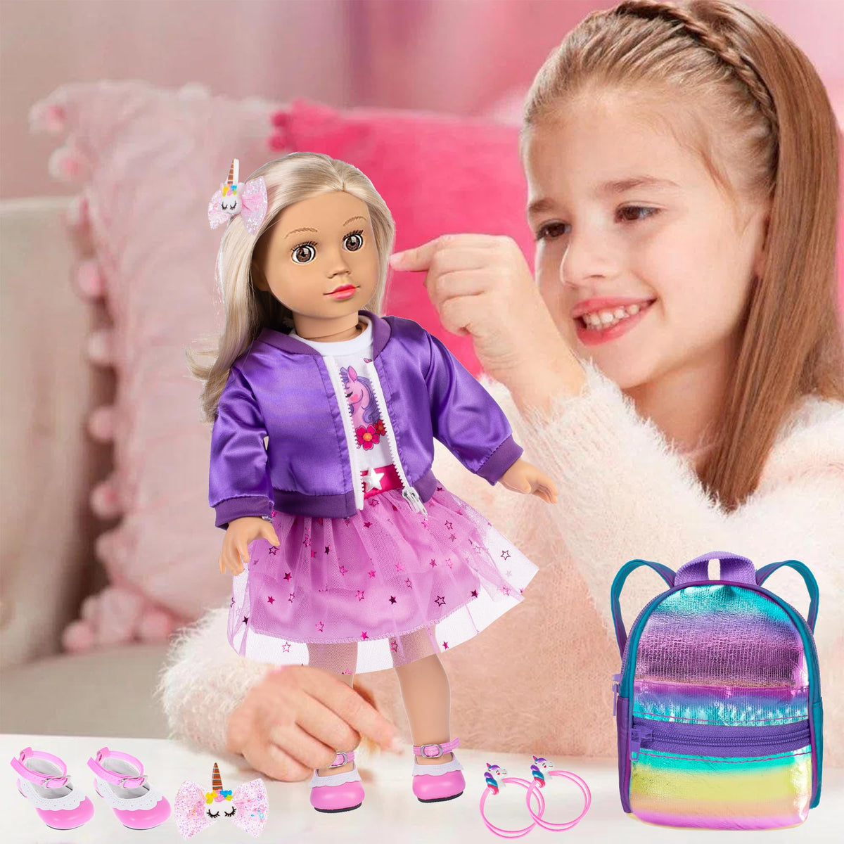 ebuddy 18-inch rainbow sequin backpack for bright adventures