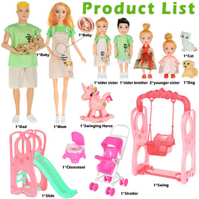 ebuddy family dolls playset includes dad figure for family role-play scenarios