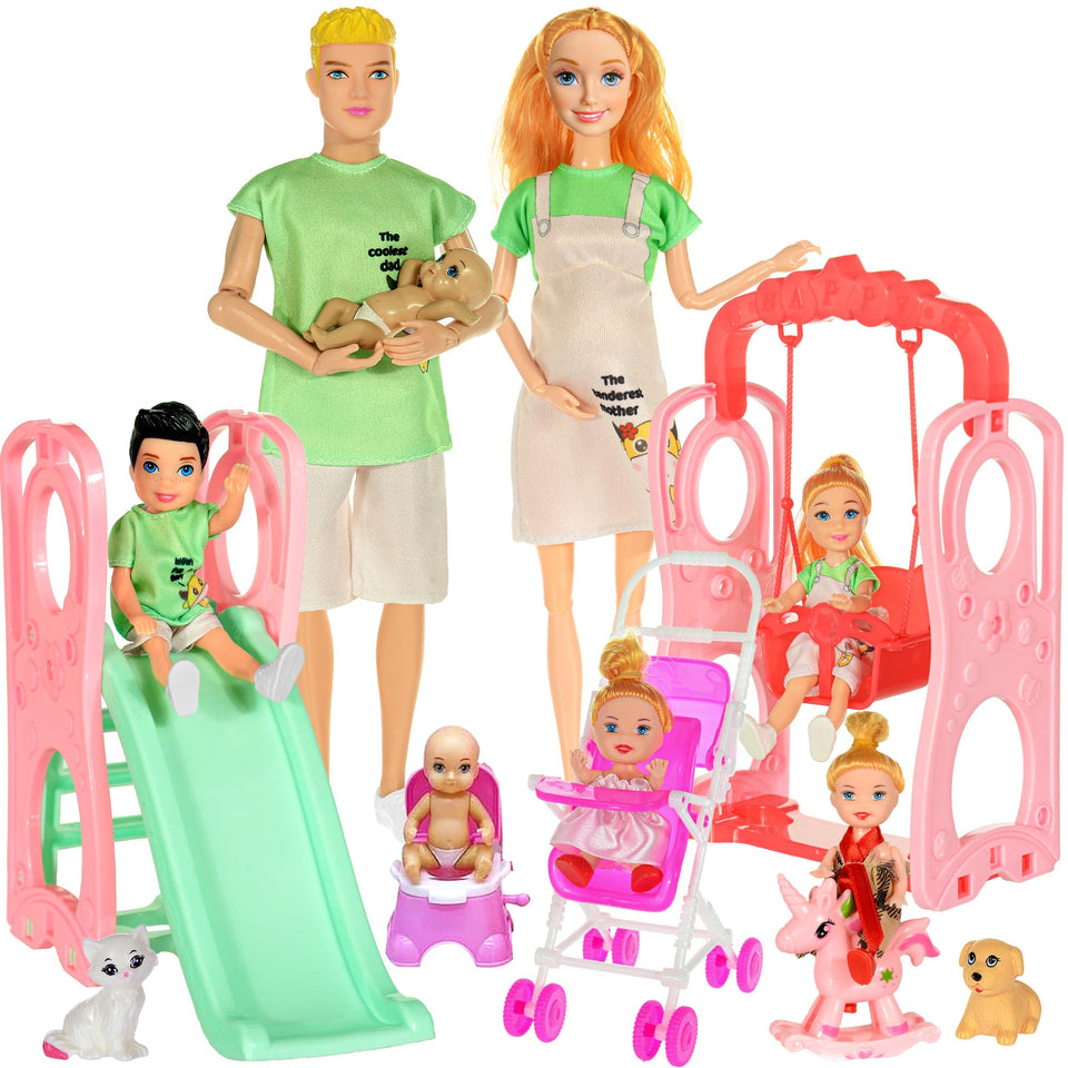 ebuddy family dolls playset shows mom with baby bump for nurturing play and storytelling