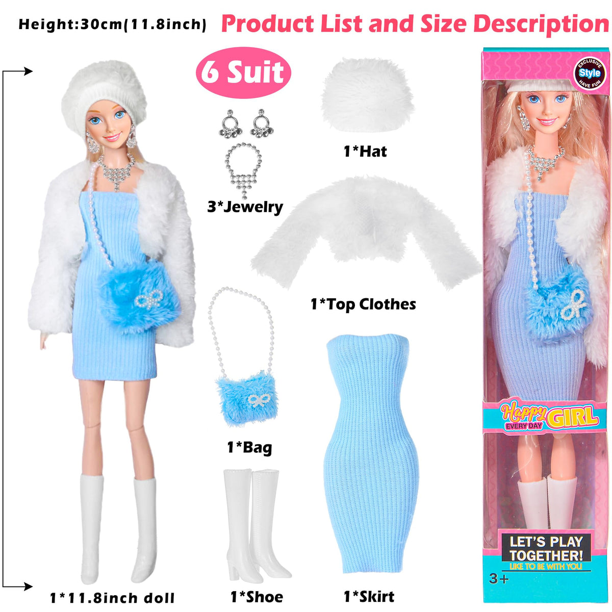 ebuddy gift-ready fashion dolls set, ideal for birthdays and holidays.
