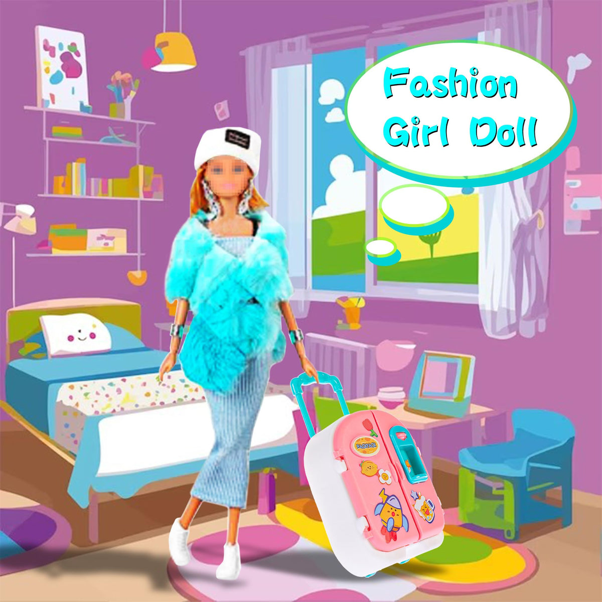 ebuddy stylish blue dress set enhances imaginative fashion play.