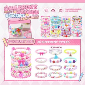 Ecally 50 Pcs Kids Bracelets with butterflies, spark creativity during dress-up play.