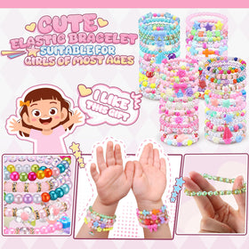 Ecally 50 Pcs Kids Bracelets with hearts, colorful everyday accessories for little fashion fans.