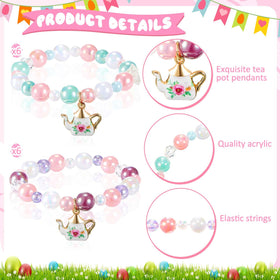 Ecally tea party bracelet elastic band close-up, comfortable fit for children.