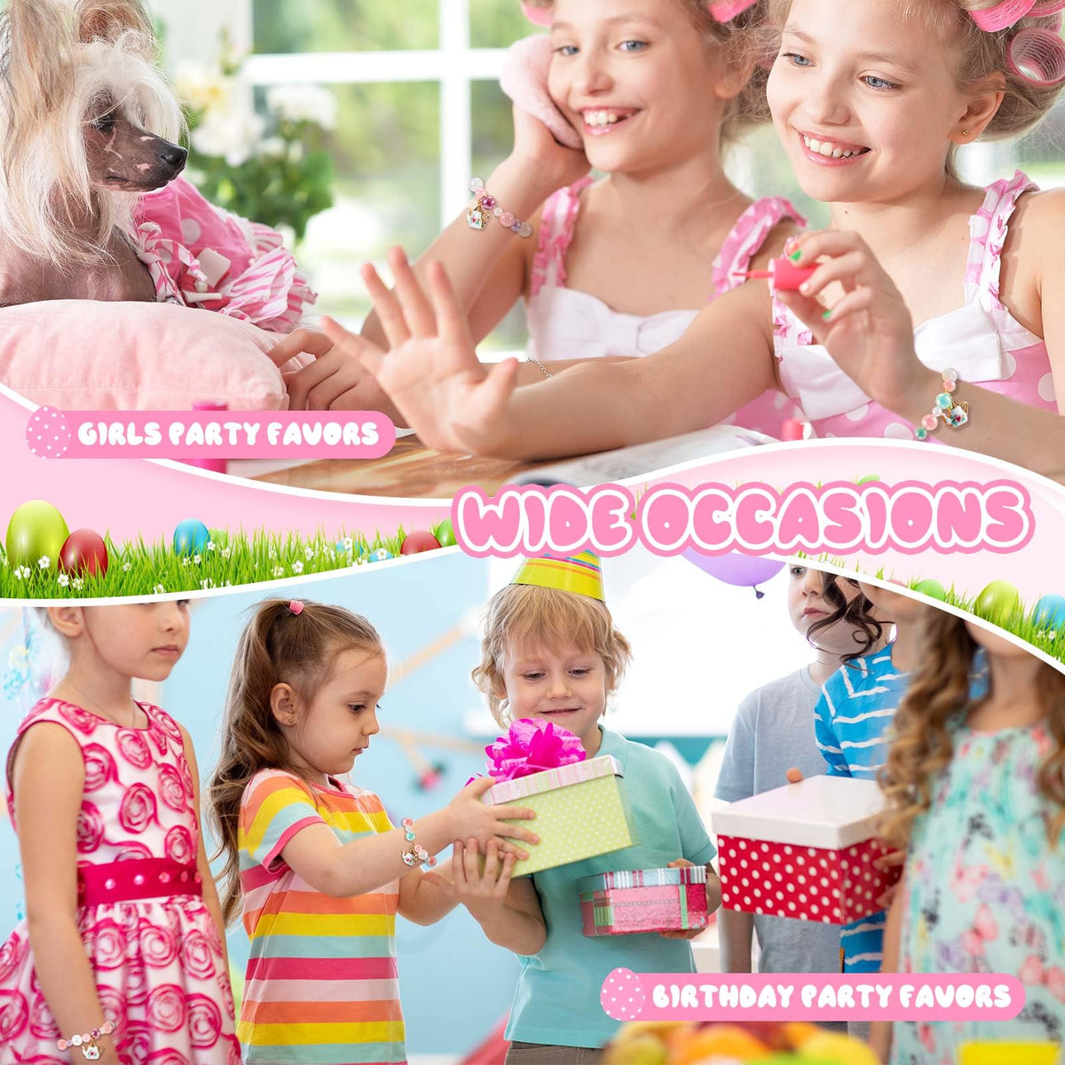 Ecally tea party bracelet packaged gift set, perfect birthday gift.