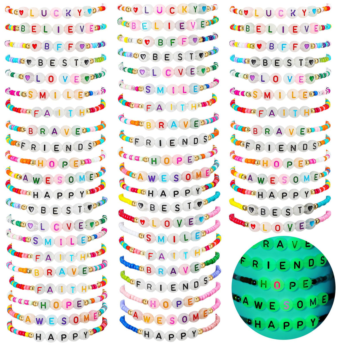 Ecation 96-pcs beaded bracelets in multi colors for vibrant daily wear