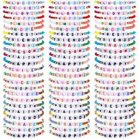 Ecation 96-pack beaded bracelets collection showcases vibrant styles for everyday wear.