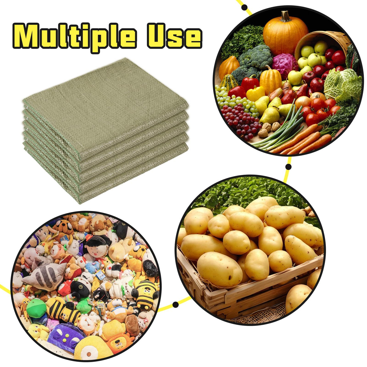 ECcandiedhaws potato sack race bags, convenient storage option for grains.