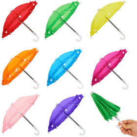 Eccliy 12-pack mini umbrellas in vibrant colors for photography props and crafts.