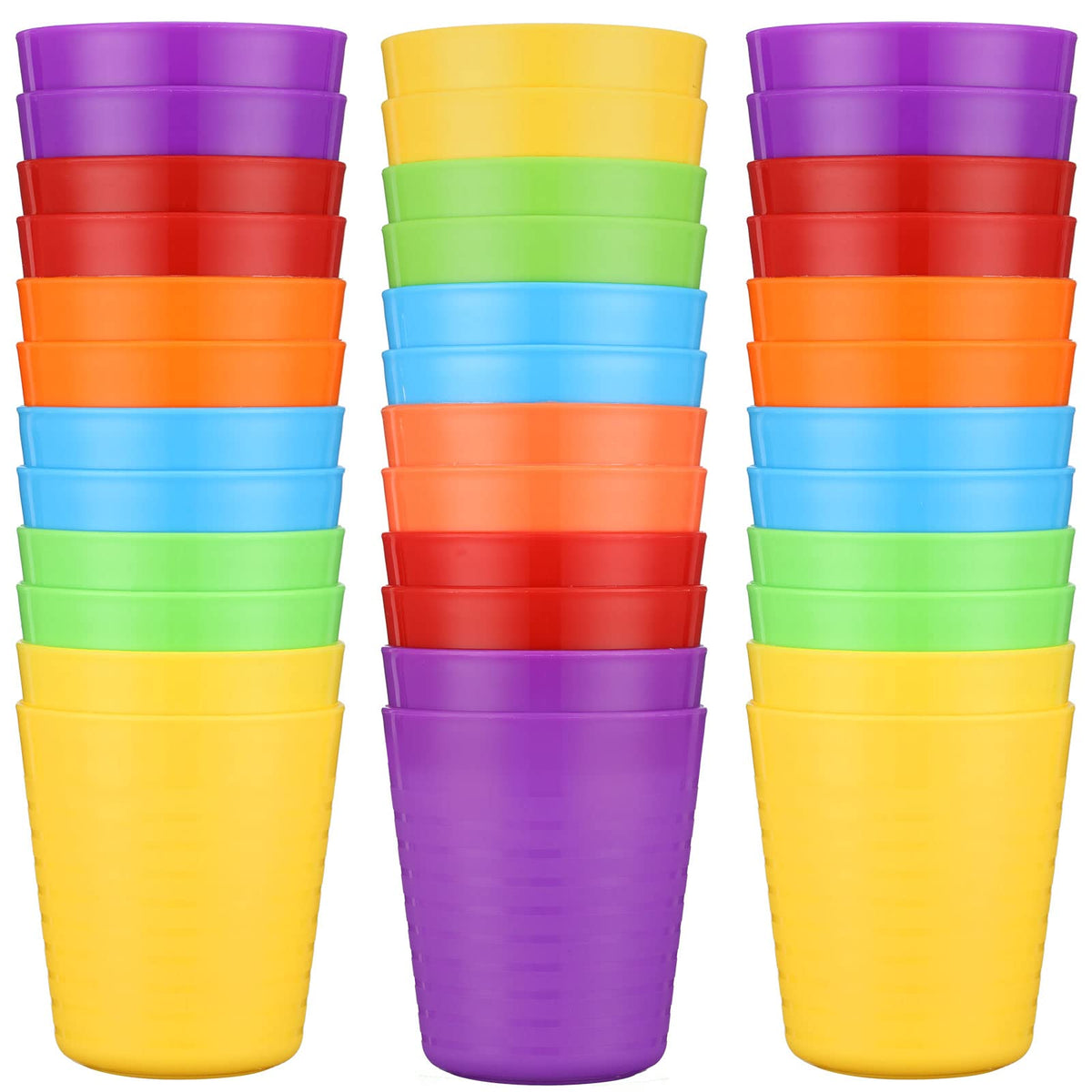 Eccliy 36-pcs kids cups in rainbow colors for easy daily use.