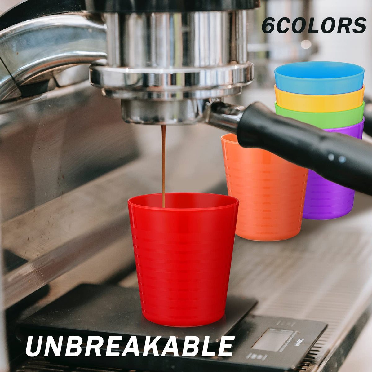 Eccliy 8 oz kid cups in unbreakable plastic for durable play.