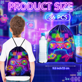 Eccliy game bags feature GAME ON neon colors for arcade-themed events