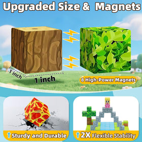 EchoPlan 1-inch magnetic blocks connect stably for durable building.