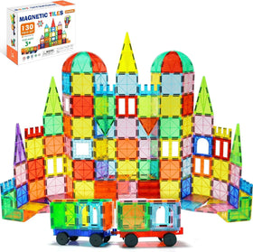 EchoPlan magnetic tiles 130-piece set for imaginative building and learning.