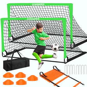 ECHOSAMEN kids soccer goal in backyard with sturdy 6x4 ft frame for outdoor play