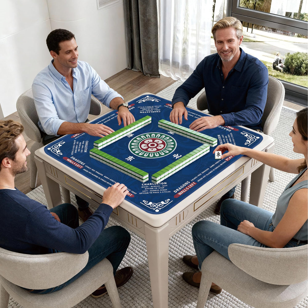 ECOLEMON Mahjong Mat plush micro-suede surface enhances tile grip