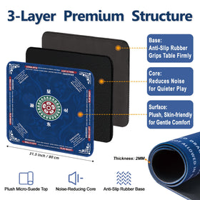 ECOLEMON Mahjong Mat reinforced stitched edges for lasting durability