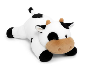 Ecolley cow plush 20in full view, ideal cuddle buddy for cozy moments.