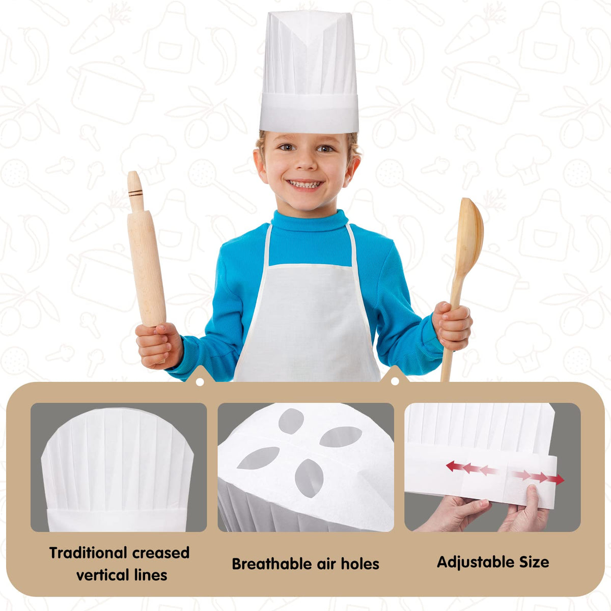 Ecoofor apron name embroidery ready: personalize for each child.