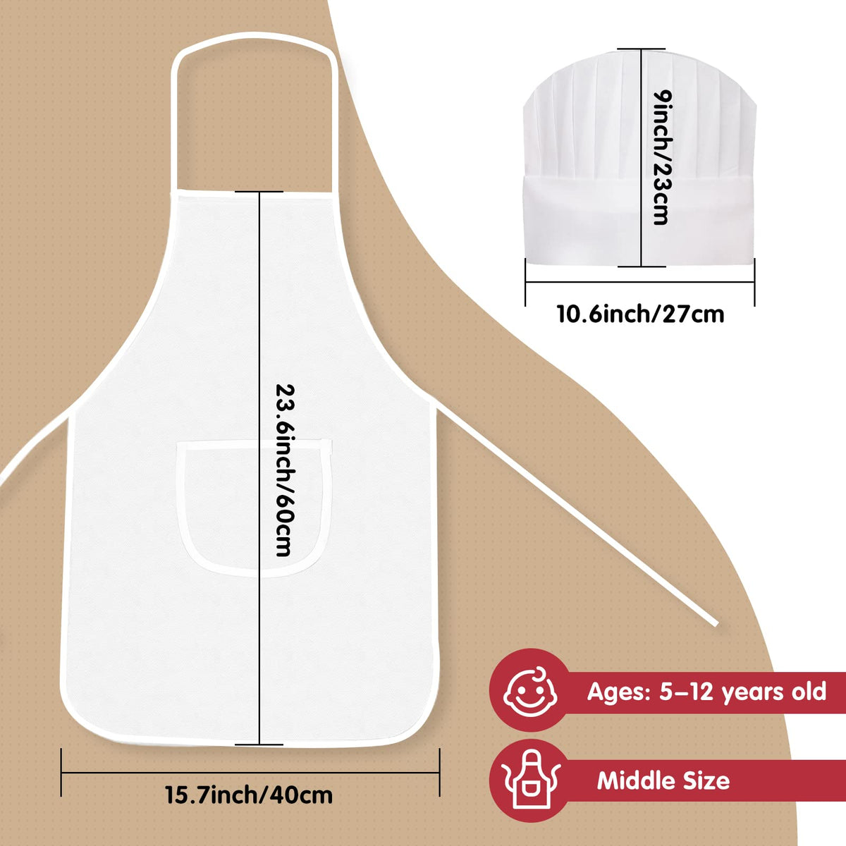 Ecoofor embroidery-ready apron closeup shows personalization potential for each child.