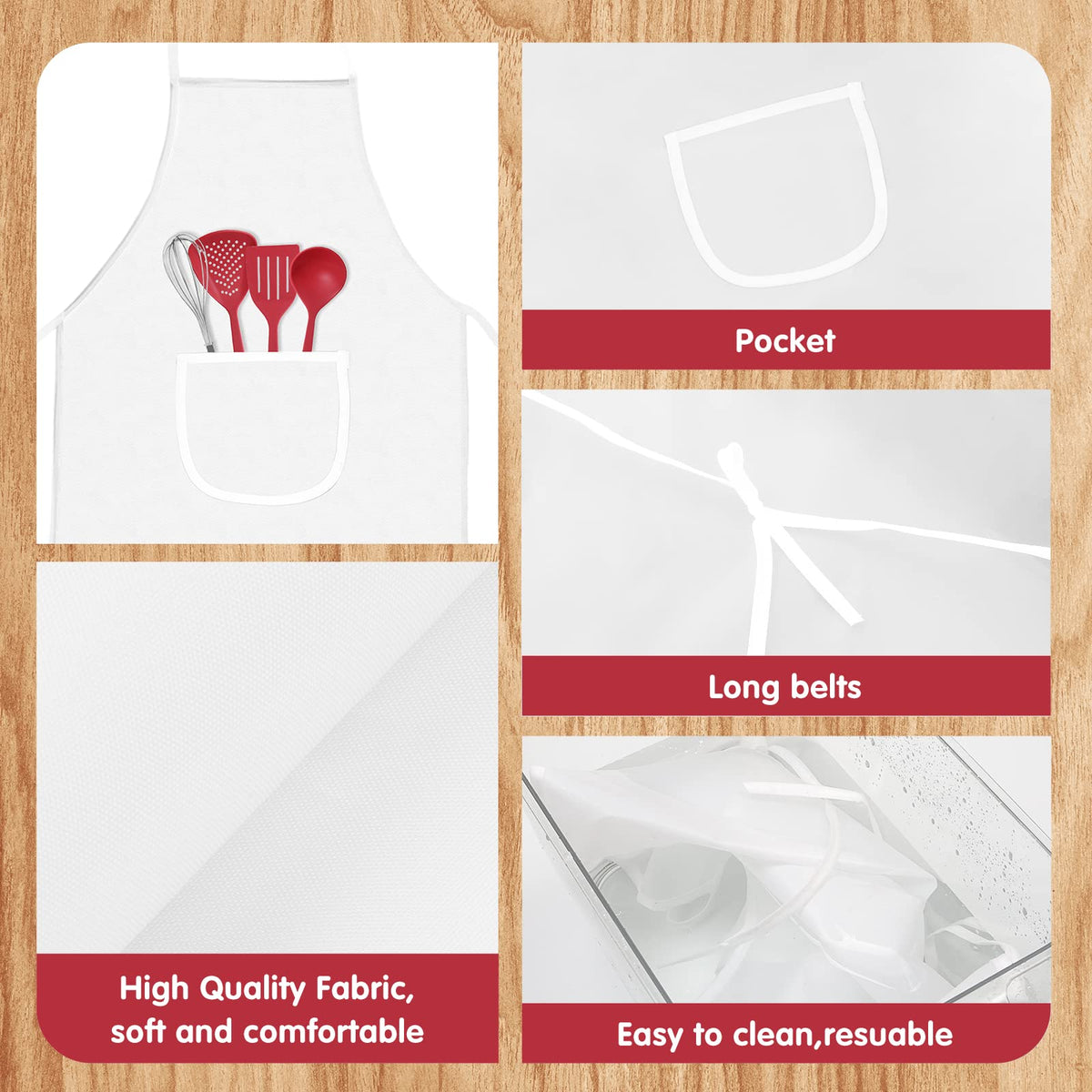 Ecoofor kids apron front pocket: easy utensil storage during cooking.