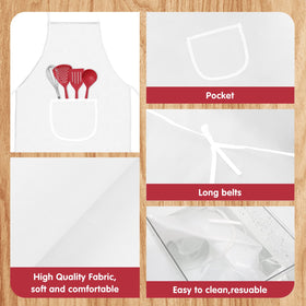 Ecoofor kid apron pocket closeup highlights convenient front pocket for snacks, brushes, or utensils.