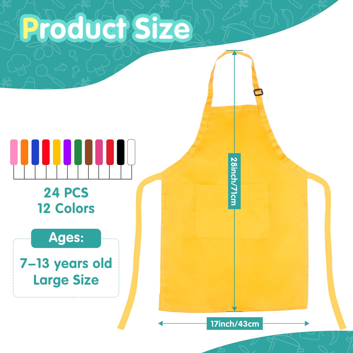 Ecoofor apron with iron-on name option for personalized party favors