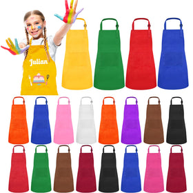 Ecoofor kids aprons XL front view with 12 colors for cooking and painting activities
