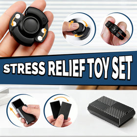EcoPetVibe metal fidget toy collection in use for anxiety relief during work