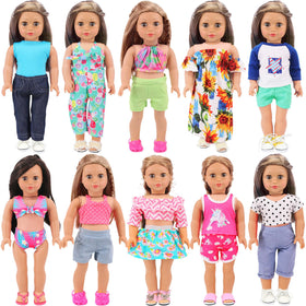 Ecore Fun 10-set doll wardrobe for 18-inch dolls, ready for endless dress-up adventures.