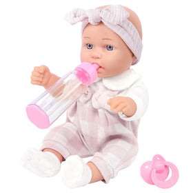 Ecore Fun 12in doll in pink romper ready for imaginative play