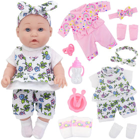 Ecore Fun 12-inch baby doll with lifelike eyes for imaginative play.