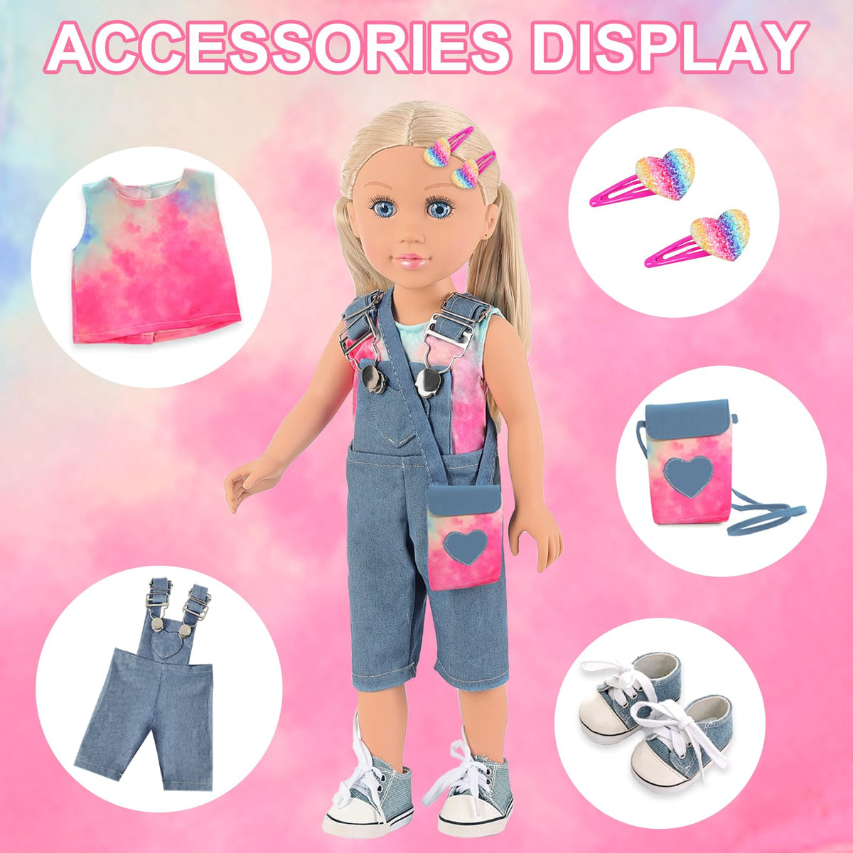 Ecore Fun pink tie-dye top with denim straps for stylish dress-up