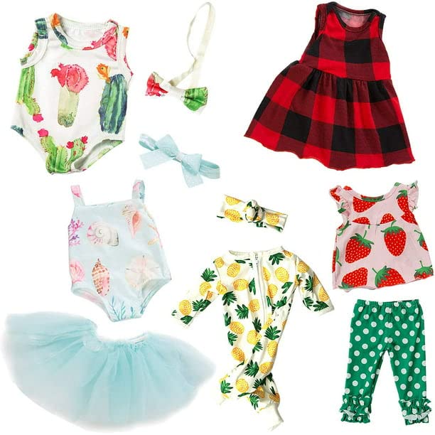 Ecore Fun 5 sets doll clothes for 15-inch dolls, versatile outfits.