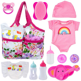 Ecore Fun baby doll feeding bag shows organized pretend play with pockets