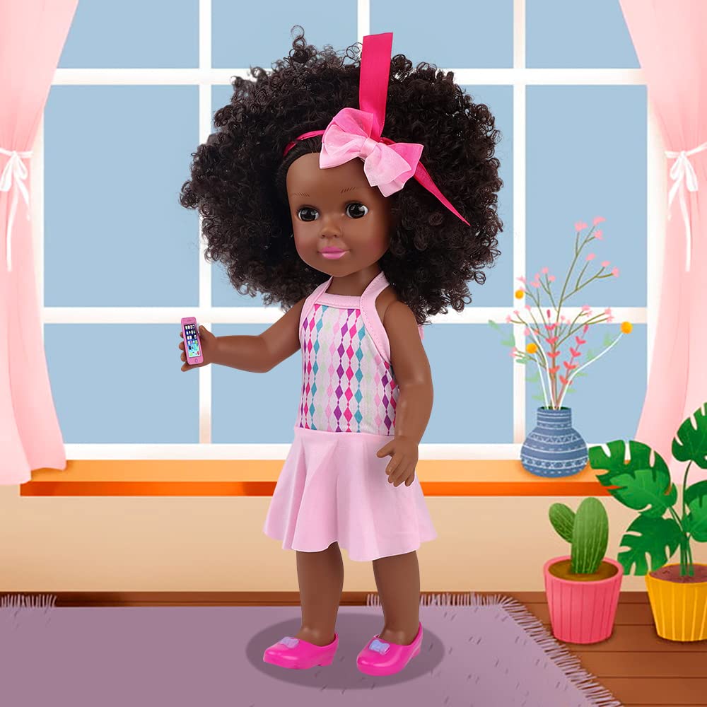 Ecore Fun black doll pink bow clip for hairstyle and style